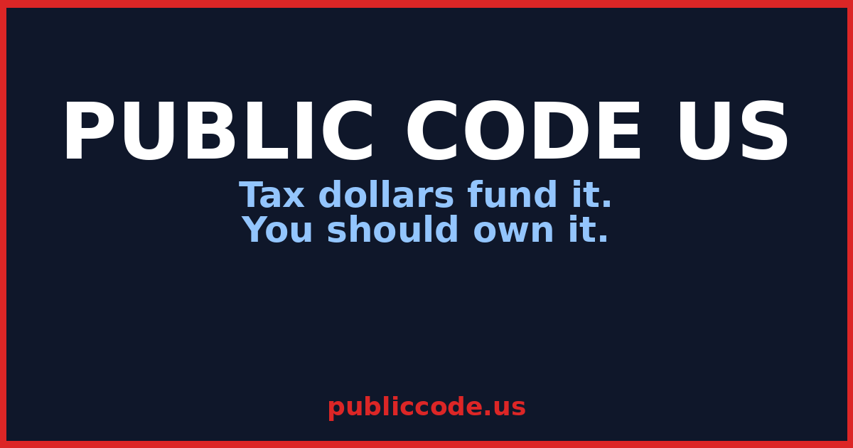 Public Resource Code Public Code US - Demand Transparency in Government Software